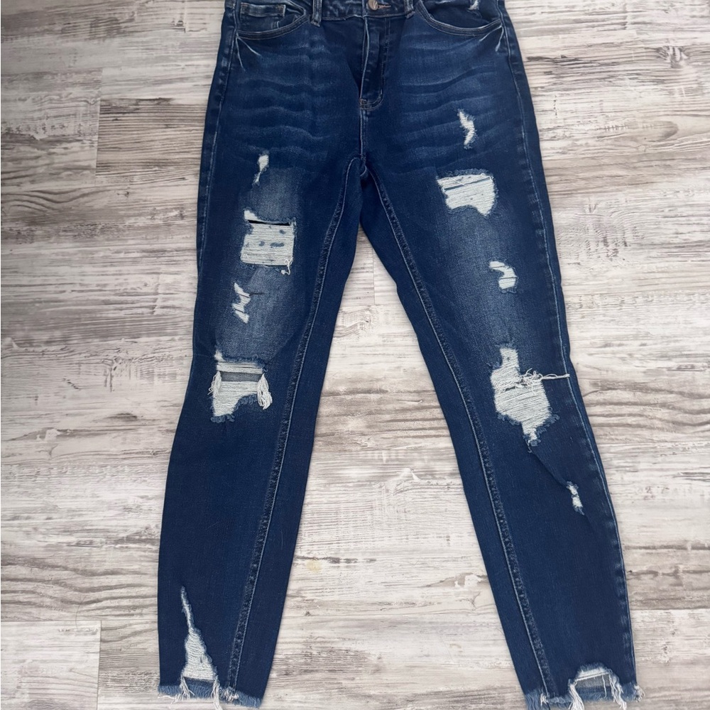 KanCan Blue Skinny Distressed Jeans